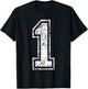 Sports Jersey Grunge Number 1 Team Player Birthday Gift T-Shirt - T-Shirt | Black