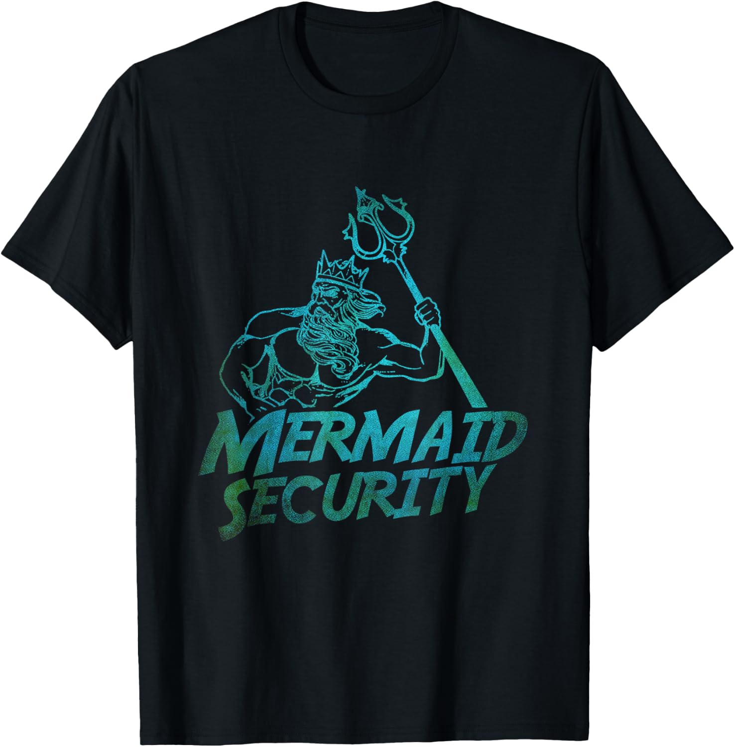 Merman Mermaid Security T-Shirt - T-Shirt | Black