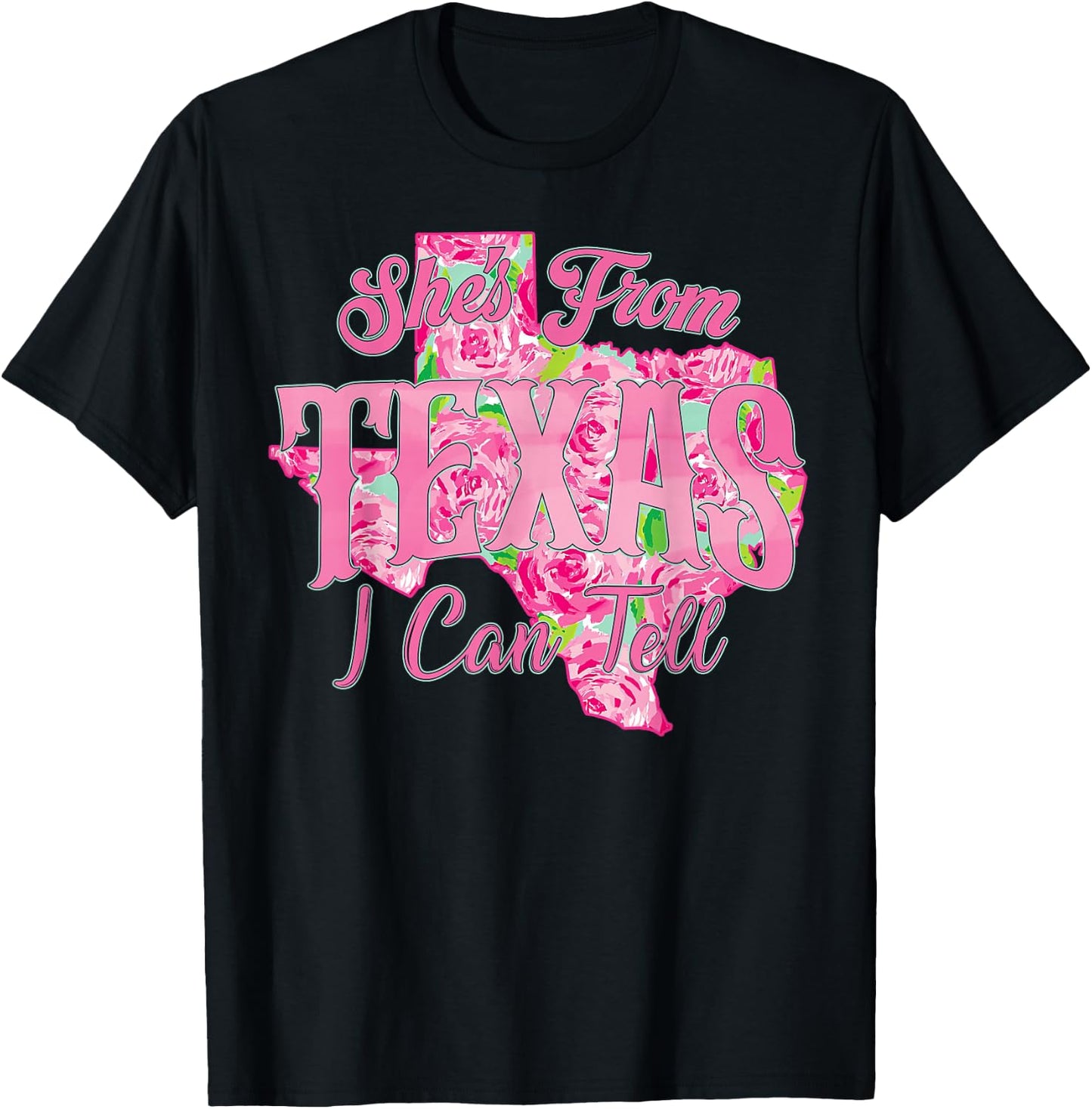 She's from Texas I Can Tell Retro Vintage Texas Girl T-Shirt - T-Shirt | Black