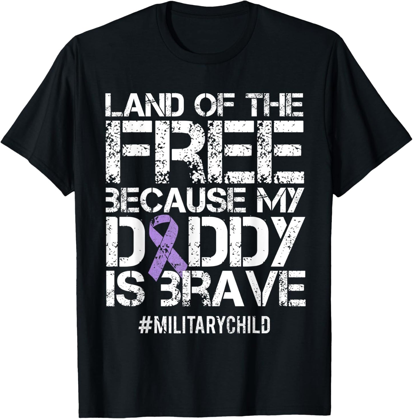 Military Child Month Boys Purple Up Brat Kids T-Shirt - T-Shirt | Black