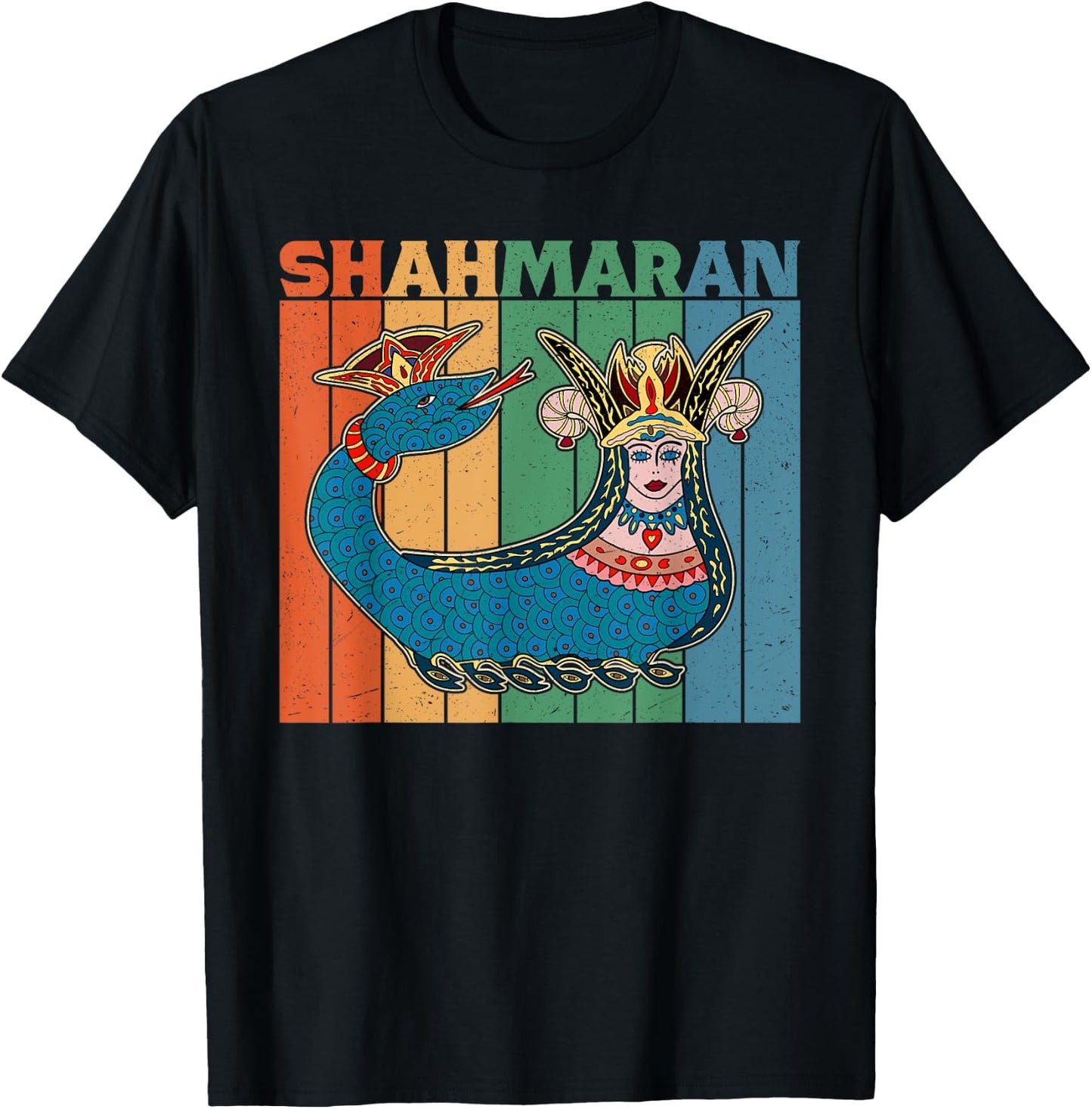 Shahmaran woman turkic ancient scientist mesopotamia Iranian T-Shirt - T-Shirt | Black