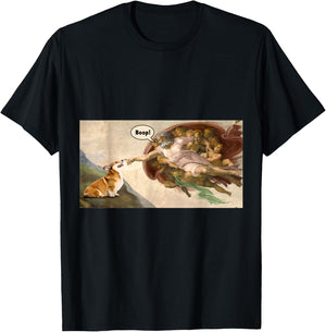 Boop The Snoot of Welsh Corgi Funny Korgi Dog Meme T-Shirt - T-Shirt | Black