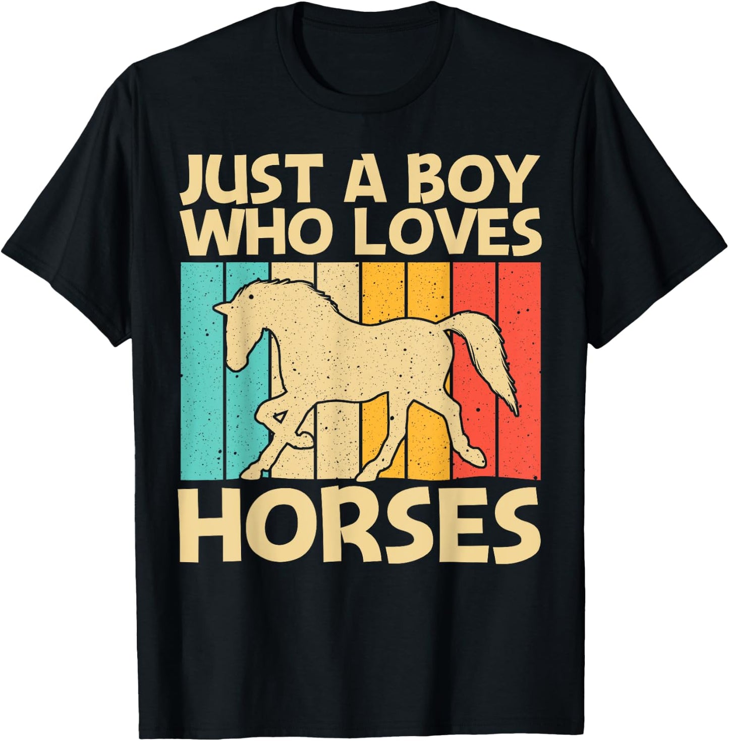 Cool Horse For Boys Kids Equestrian Horseback Riding Lover T-Shirt - T-Shirt | Black