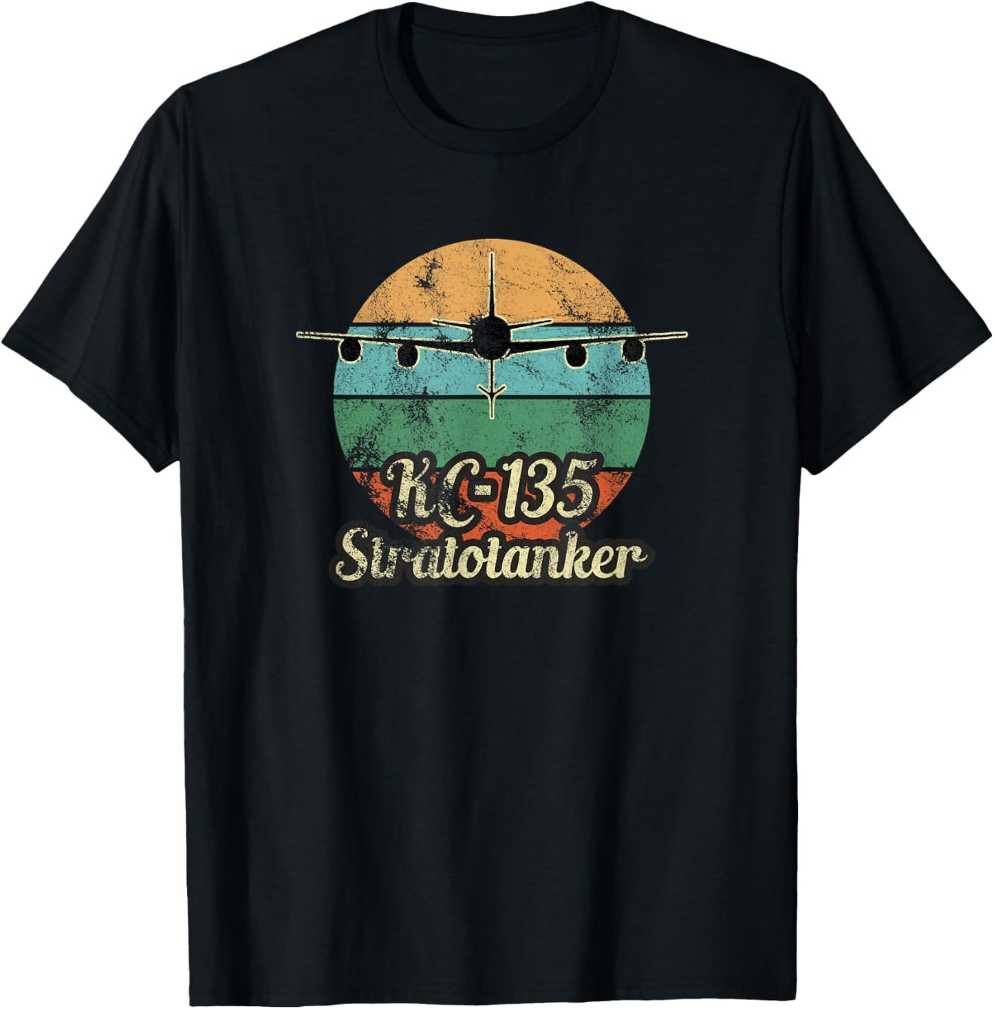 KC-135 Stratotanker Vintage Sunset Air Refueling Airplane T-Shirt - T-Shirt | Black