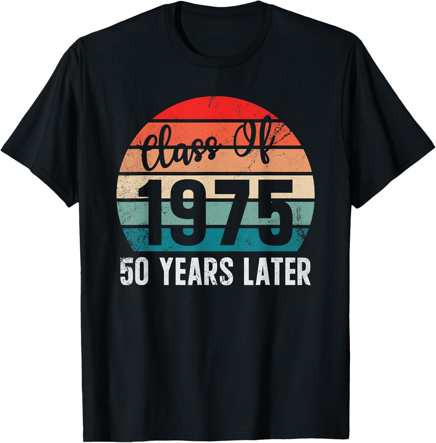 Vintage Class of 1975 75 Reunion High School Alumni College T-Shirt - T-Shirt | Black