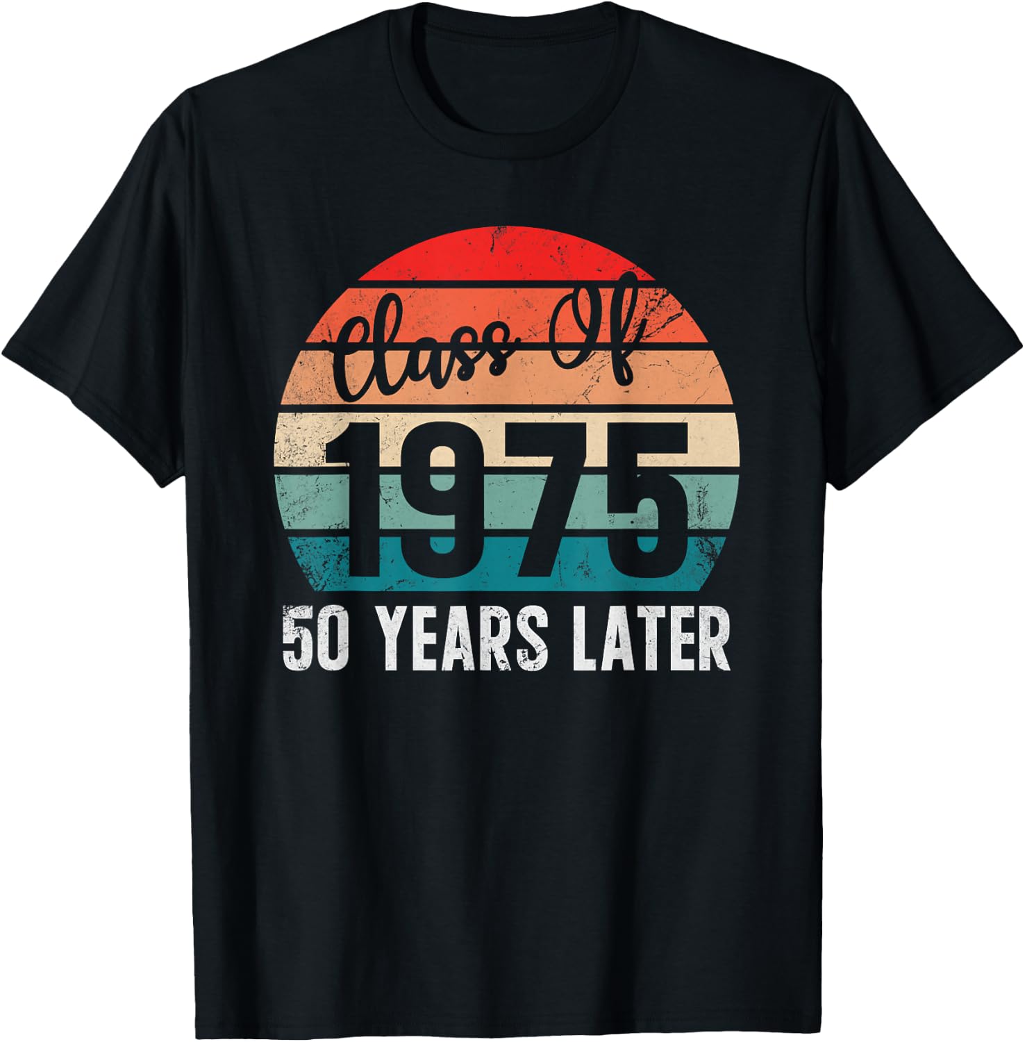 Vintage Class of 1975 75 Reunion High School Alumni College T-Shirt - T-Shirt | Black