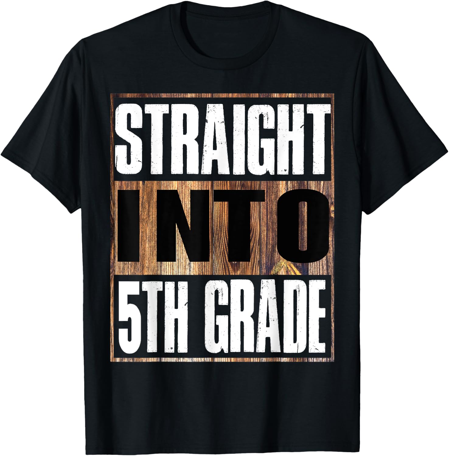 Straight Into 5th Grade Shirt Funny Back To School T-Shirt - T-Shirt | Black