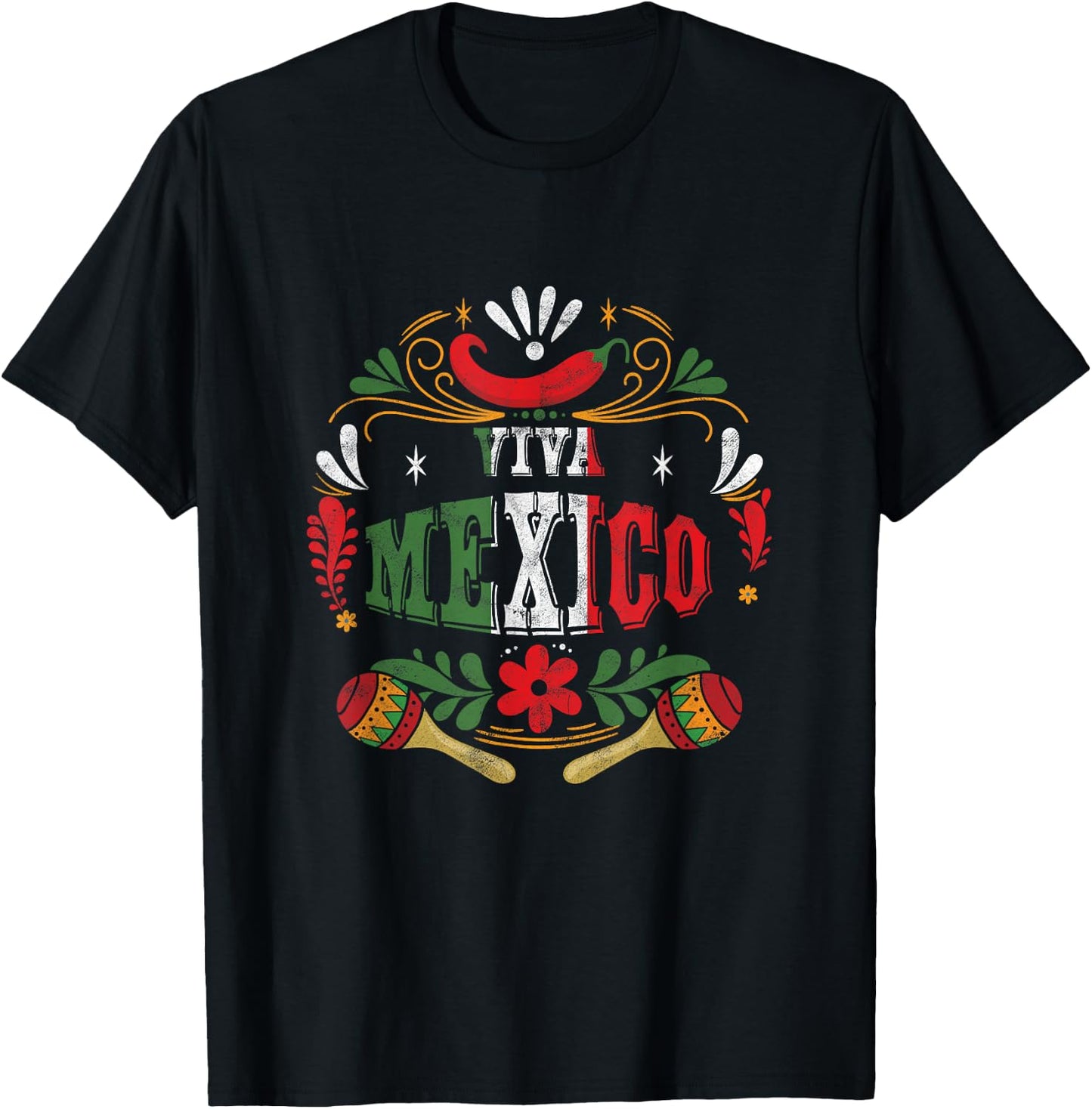 Viva Mexico Mexican Cinco De Mayo Party T-Shirt - T-Shirt | Black