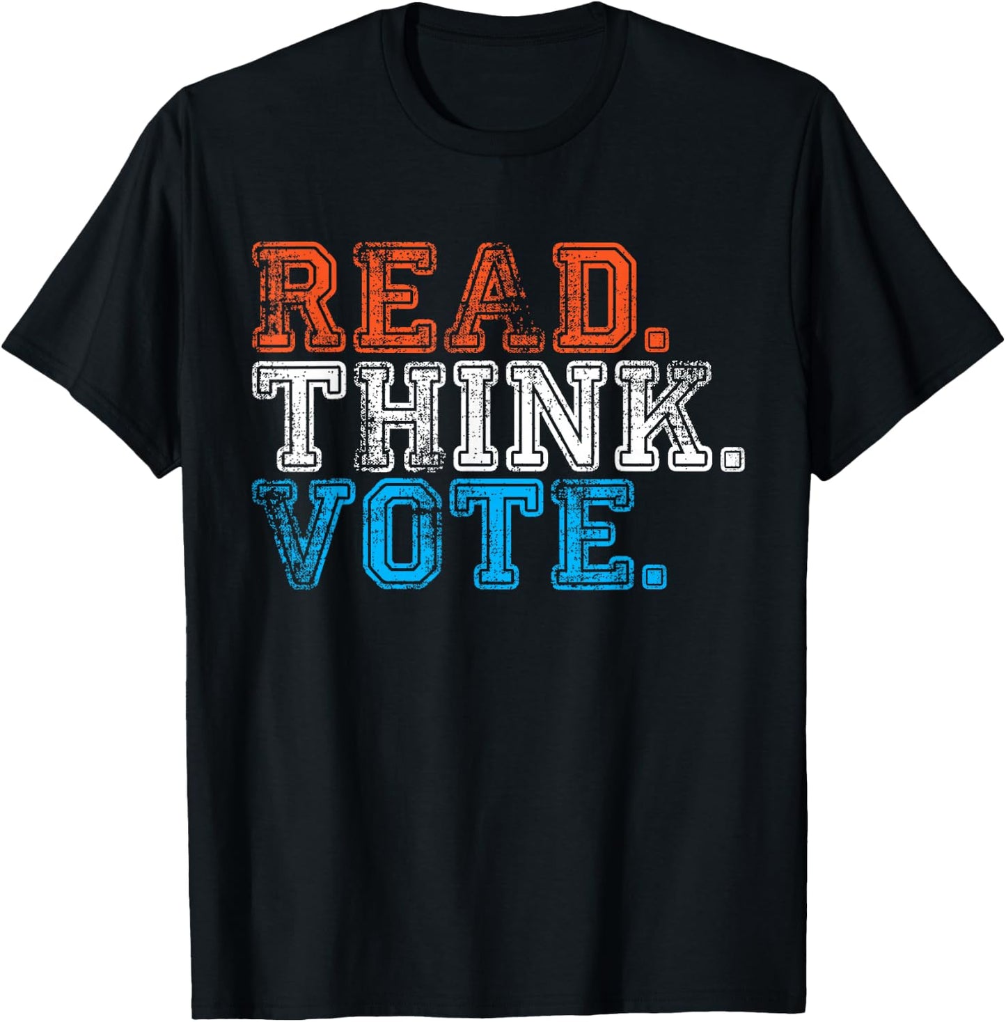 Adults Black Small Read Think Vote T-Shirt - T-Shirt | Black
