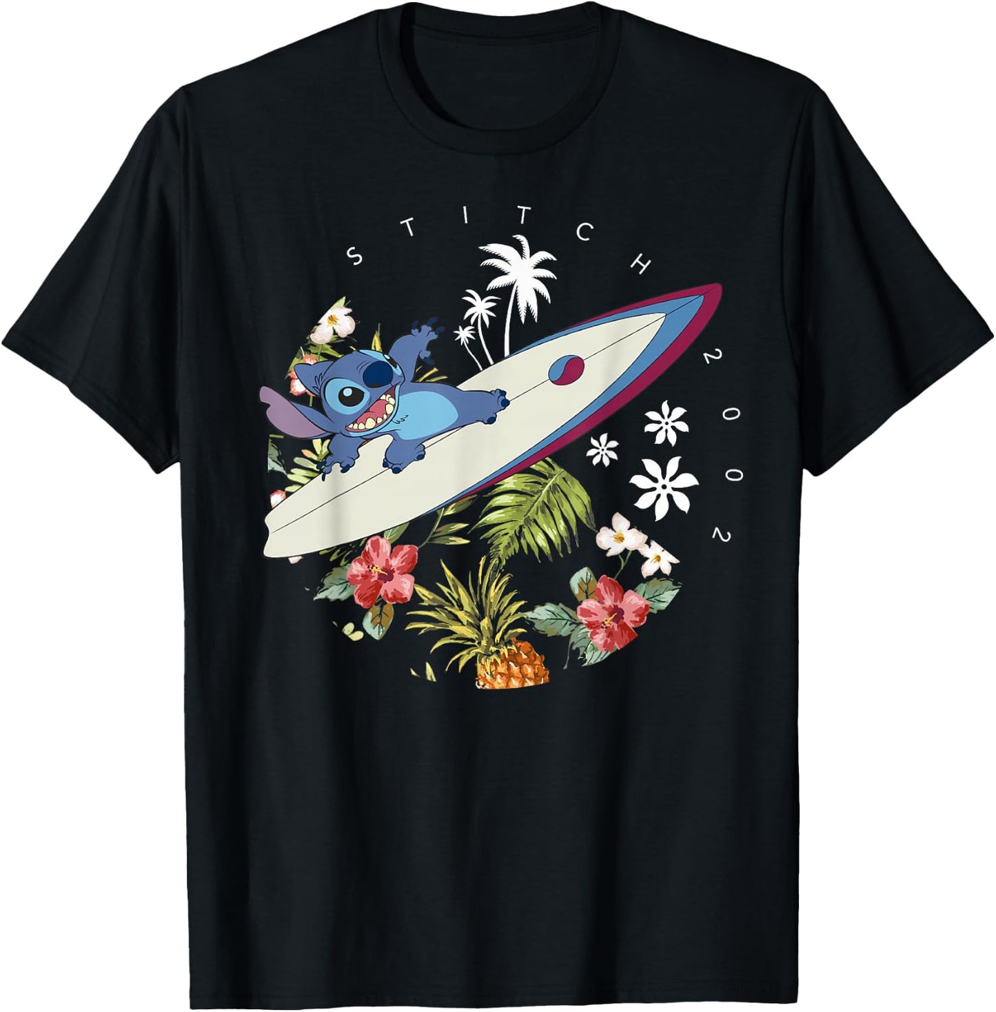 Disney Lilo & Stitch Surfing Stitch 2002 T-Shirt - T-Shirt | Black