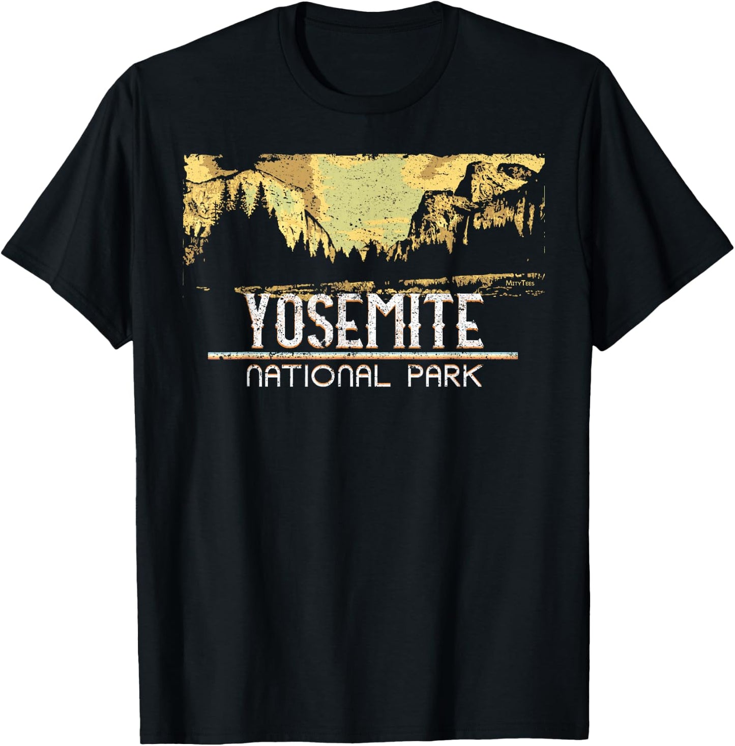 Vintage Postcard - National Park - Yosemite T-Shirt - T-Shirt | Black