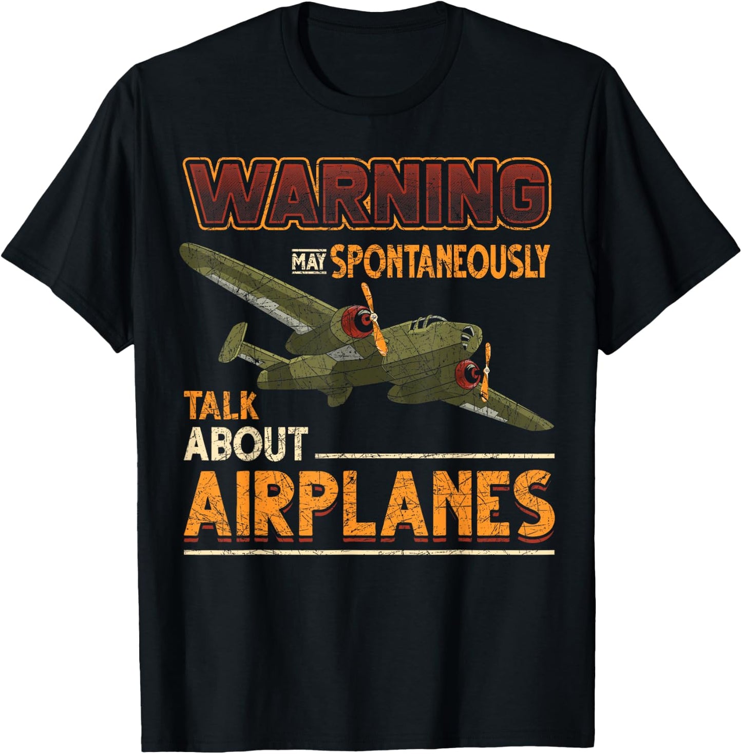 Attention I may speak spontaneously about aircraft pilot T-Shirt - T-Shirt | Black