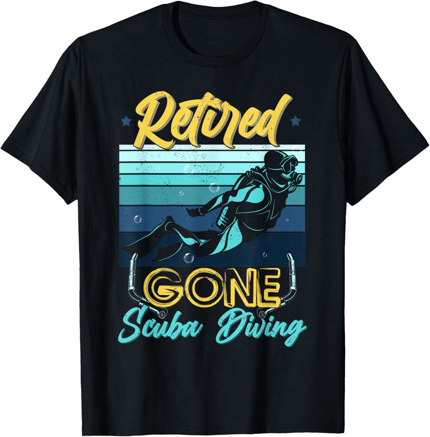 Retired Gone Scuba Diving Gear Retirement Gift T-Shirt - T-Shirt | Black