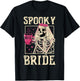 Skeleton Spooky Bride Wedding Bachelorette Halloween Party T-Shirt - T-Shirt | Black