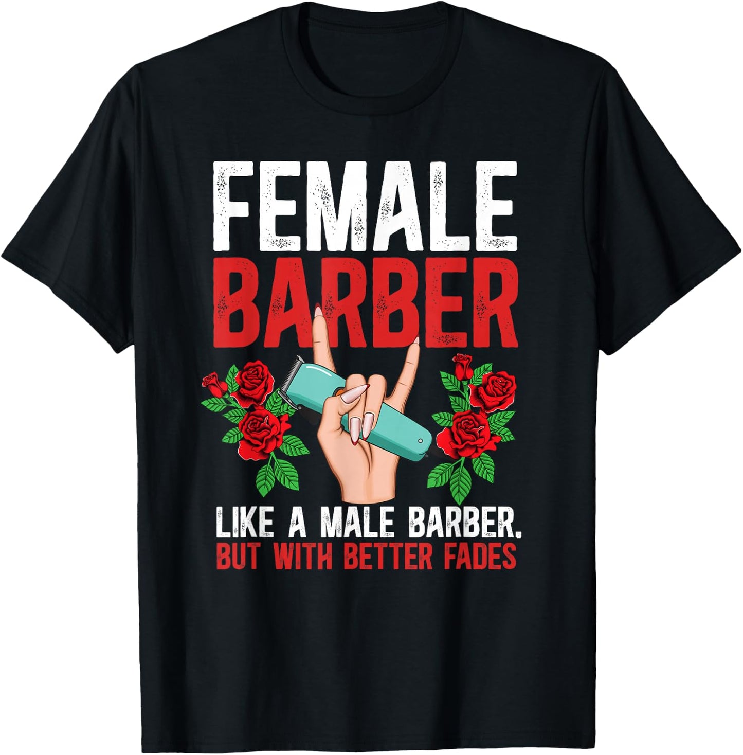Female Barber Definition Female Hairdresser Girl T-Shirt - T-Shirt | Black