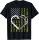 Fishing Hunting Hook Antler American Camoflauge USA Flag T-Shirt - T-Shirt | Black
