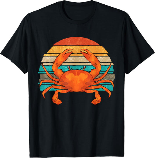 Retro Seafood Crab Lover Crabbing Sea Animal Crab T-Shirt - T-Shirt | Black