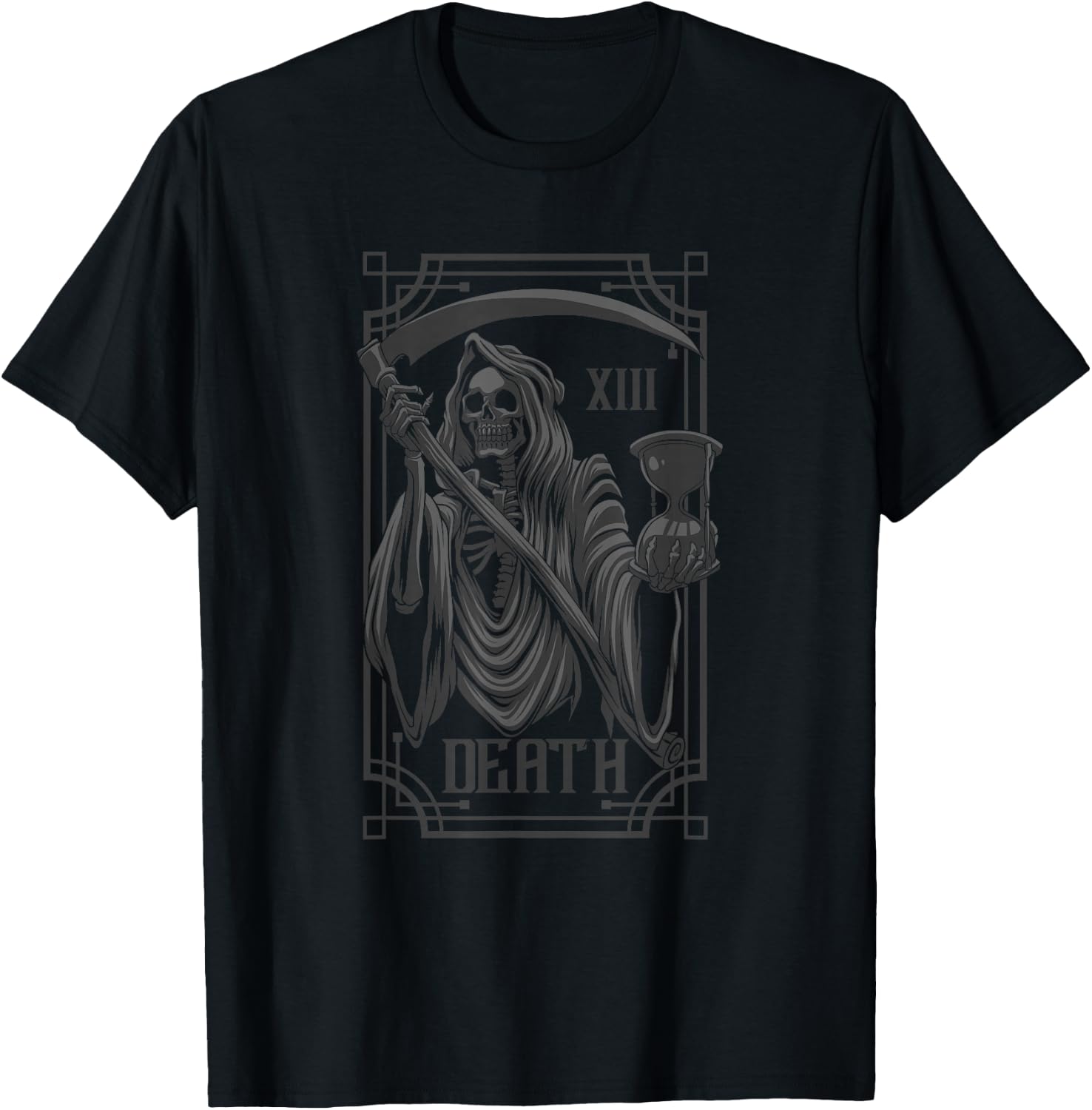 Tarot Card Shirt Goth Death Grim Reaper Occult Pagan Satanic T-Shirt - T-Shirt | Black