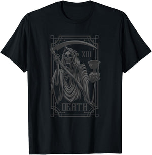 Tarot Card Shirt Goth Death Grim Reaper Occult Pagan Satanic T-Shirt - T-Shirt | Black