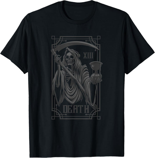Tarot Card Shirt Goth Death Grim Reaper Occult Pagan Satanic T-Shirt - T-Shirt | Black