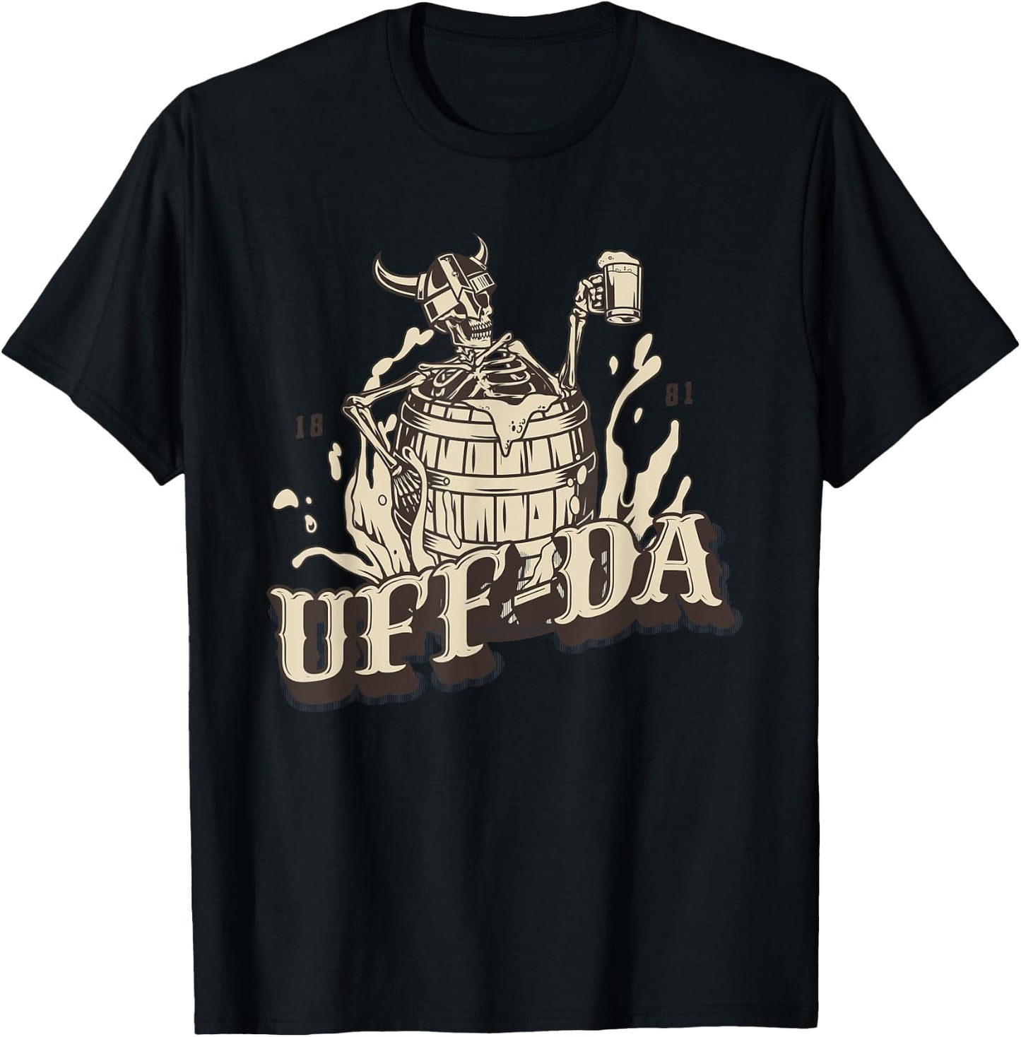 Funny Scandinavian Uff Da popular Nordic Quotes and Sayings T-Shirt - T-Shirt | Black