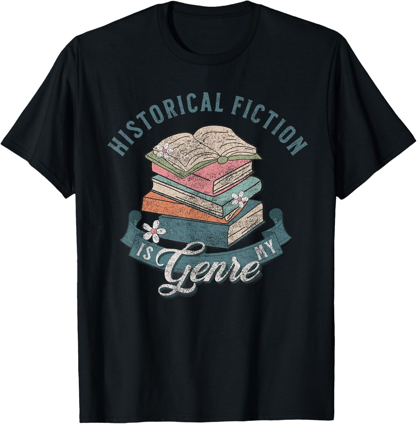 Cute Historical Fiction Genre Book Lover For Avid Reader Bo T-Shirt - T-Shirt | Black
