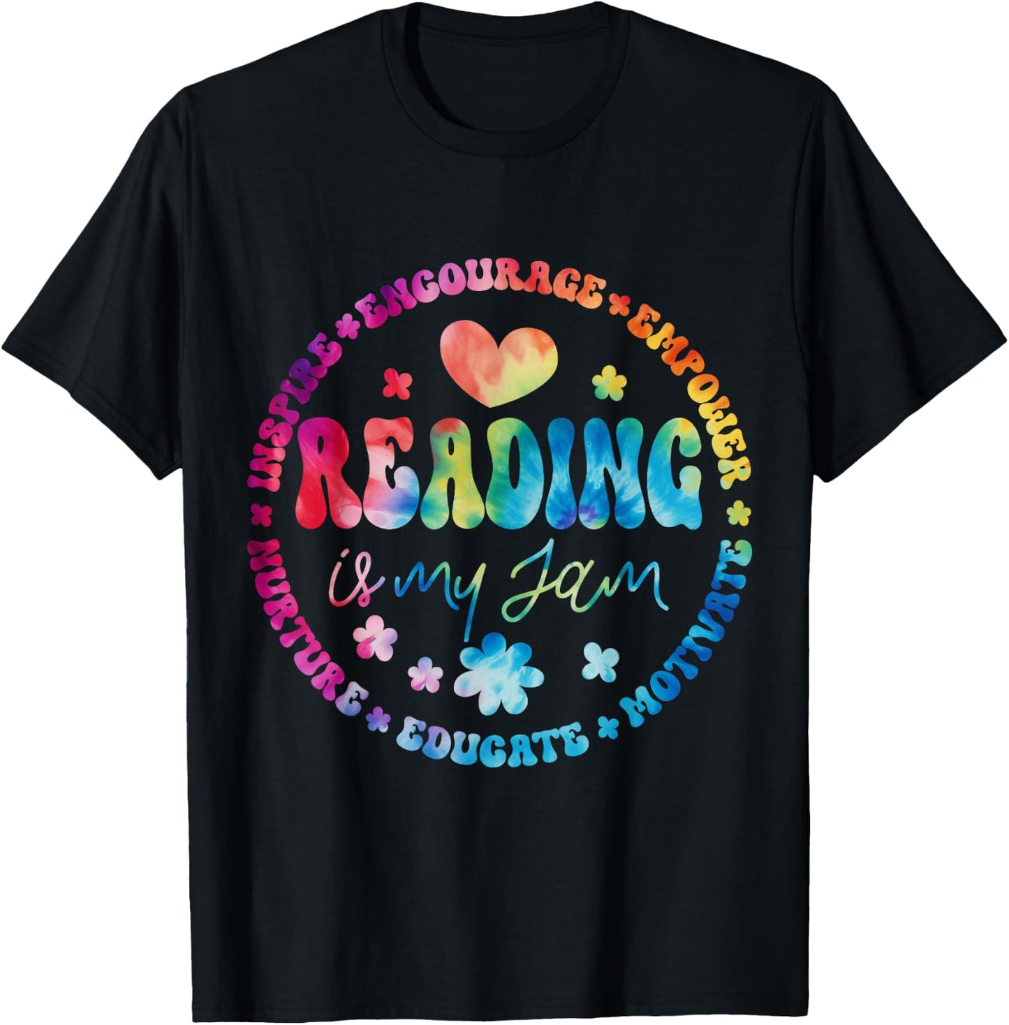 Groovy Reading is my jam Squad Girls Boys Teacher Literacy T-Shirt - T-Shirt | Black