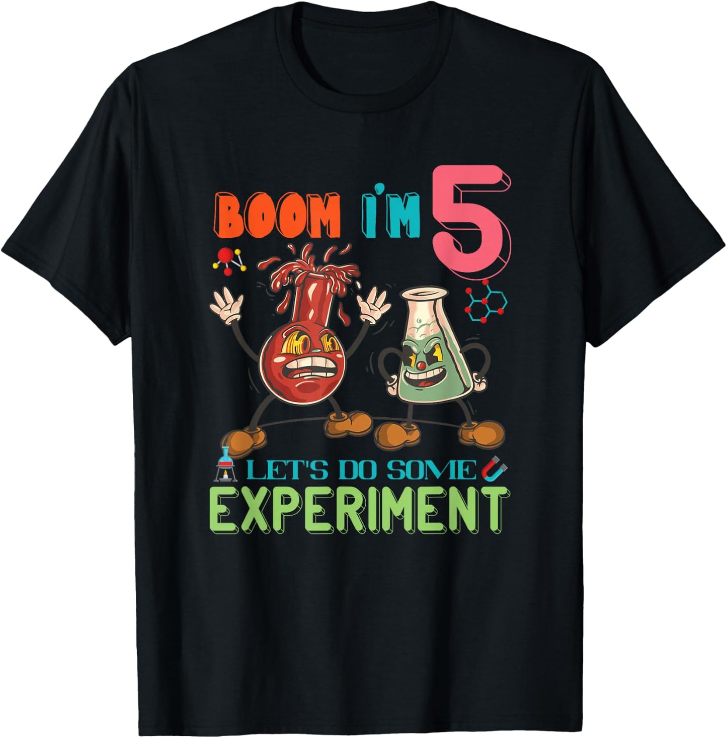 Science Birthday Party 5th Birthday Science Theme Party T-Shirt - T-Shirt | Black