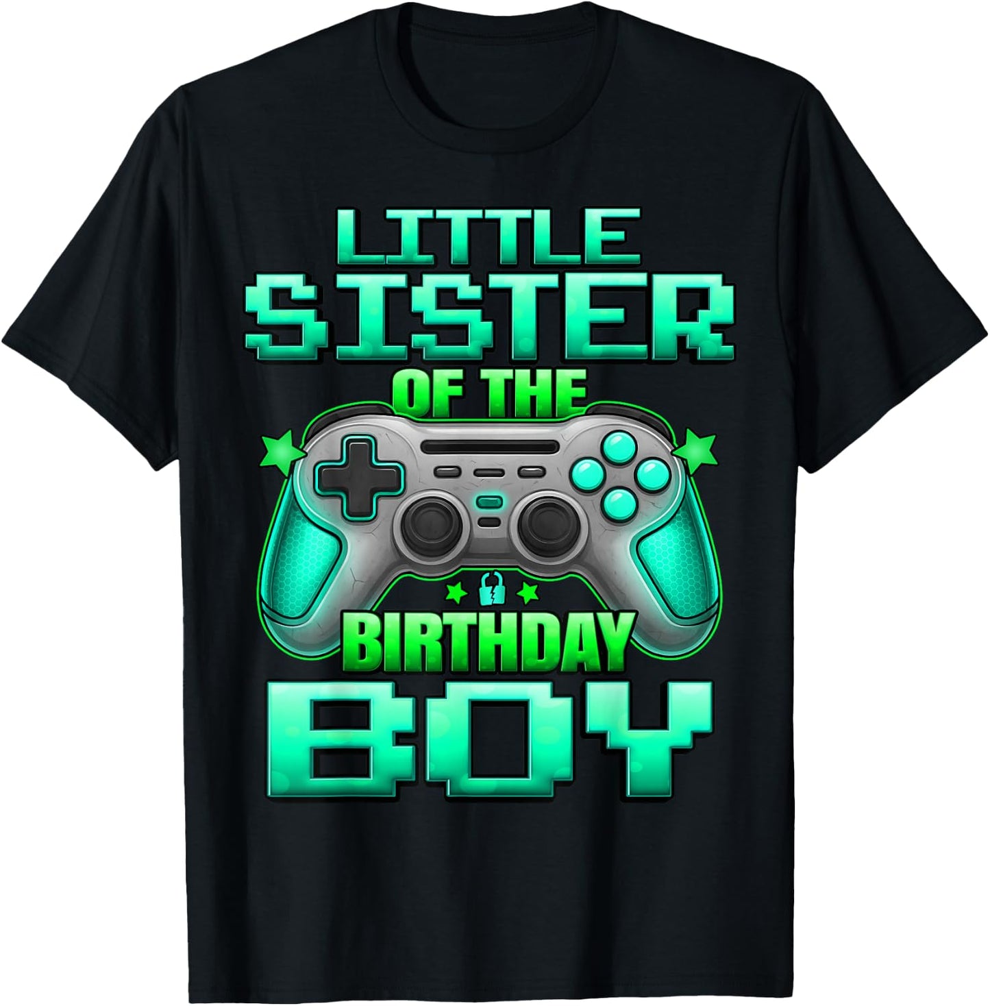 Little Sister of The Birthday Boy Matching Family Lil Sister T-Shirt - T-Shirt | Black