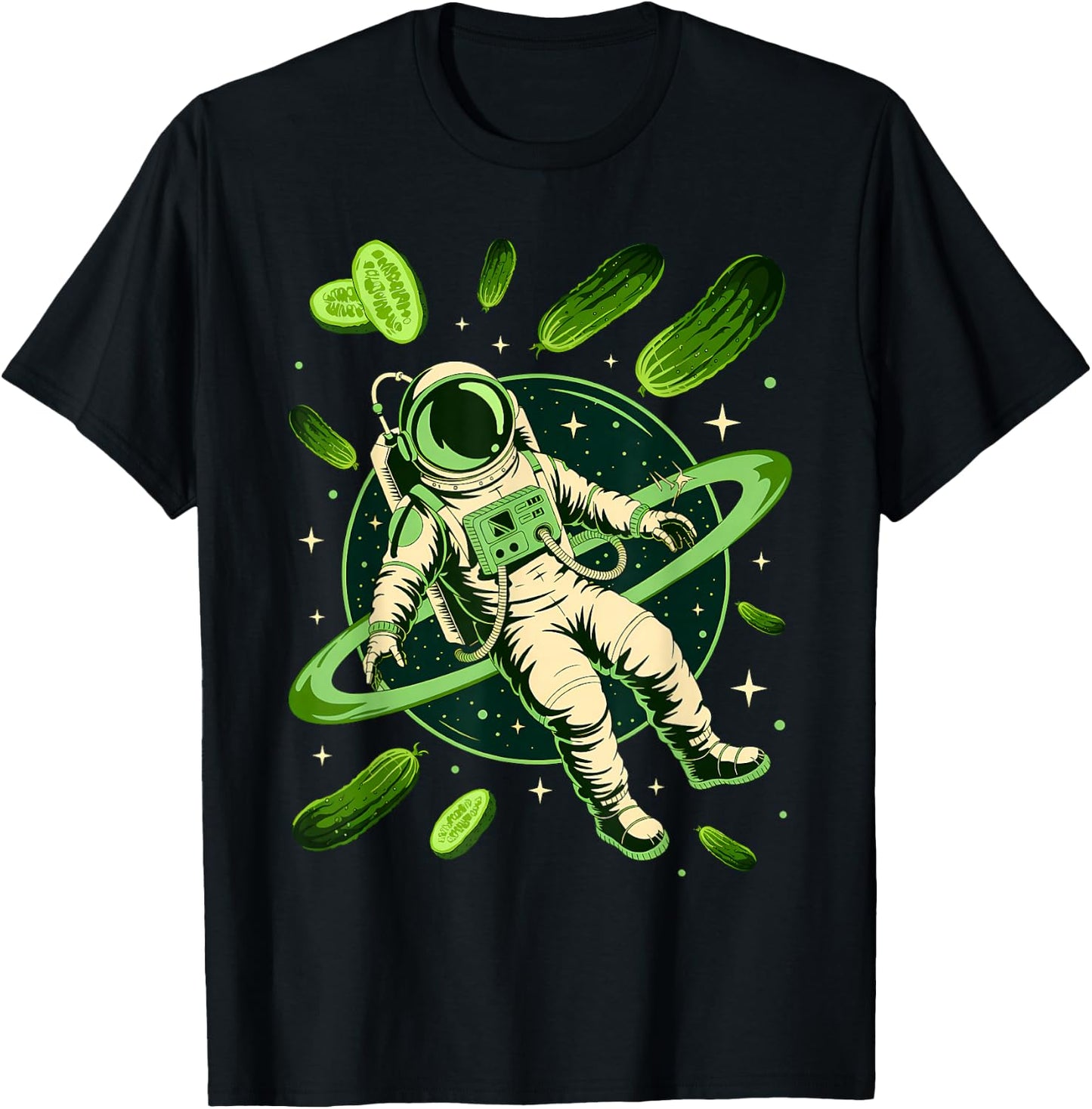 Space Astronaut Pickle T-Shirt - T-Shirt | Black