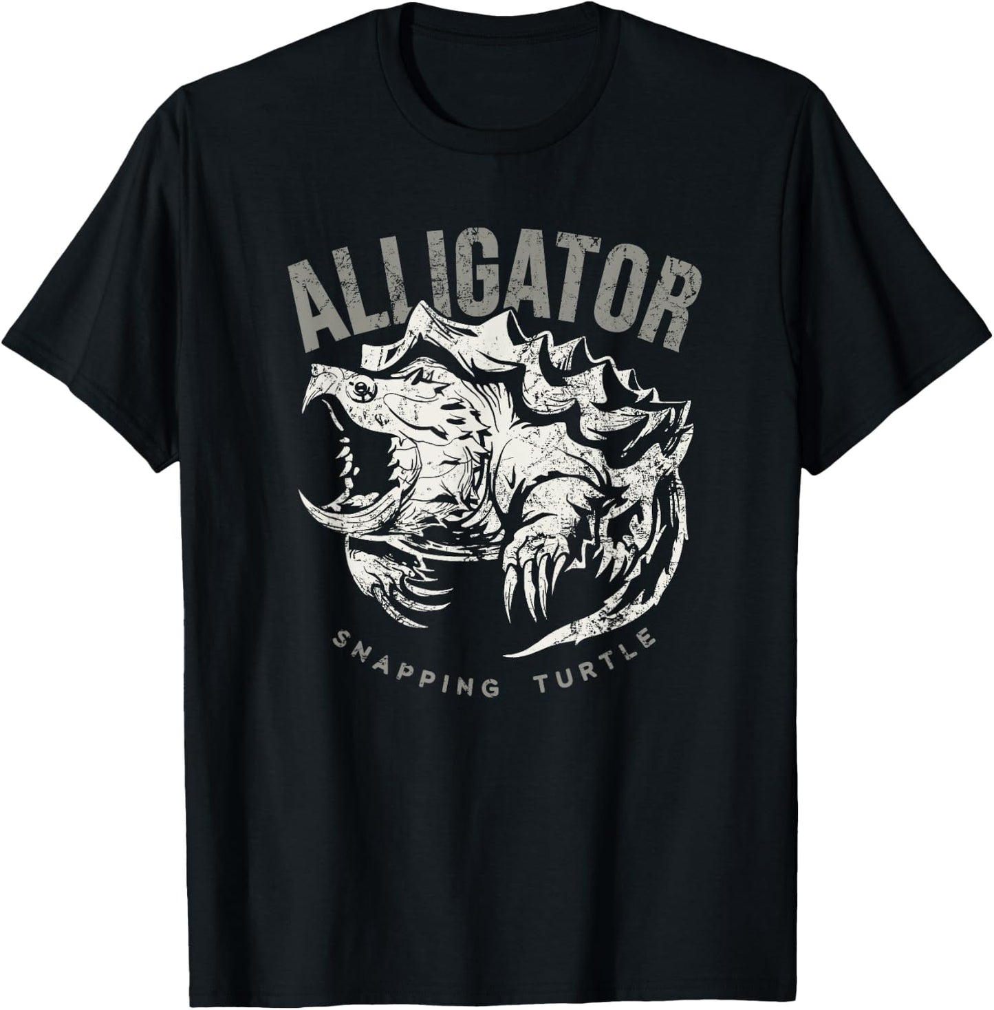 Alligator snapping turtle, vintage design for reptile lovers T-Shirt - T-Shirt | Black
