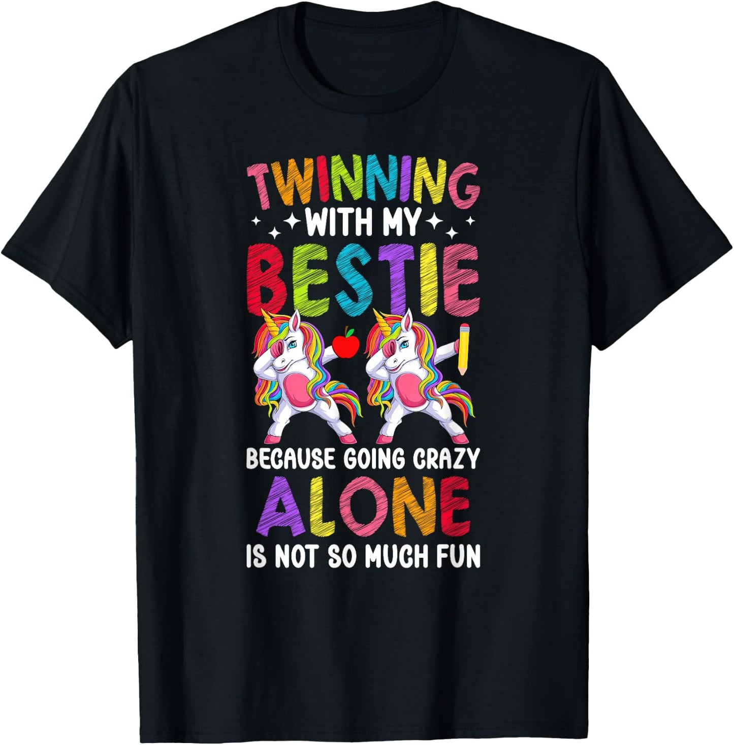 Twinning With My Bestie Twin Day Best Friend Spirit Week T-Shirt - T-Shirt | Black