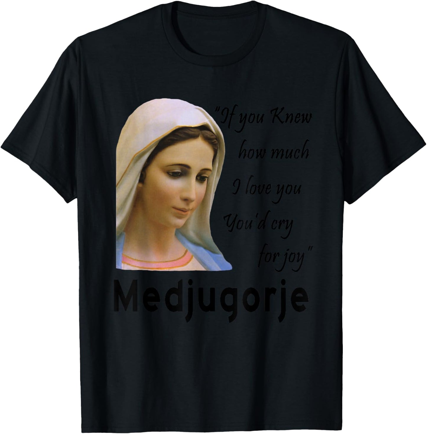 Our Lady Queen Of Peace Shirt Virgin Mary Queen of Peace T-Shirt - T-Shirt | Black