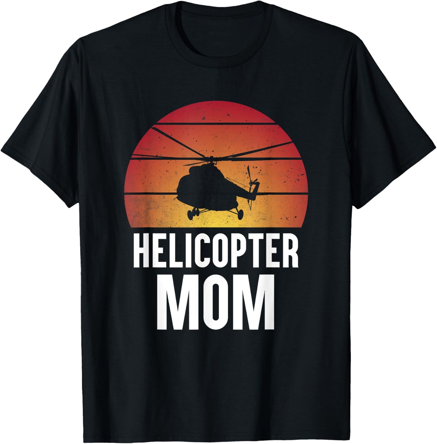 Helicopter Mom Women Girls Aircraft Helicopter Pilot T-Shirt - T-Shirt | Black