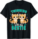 Friendship Twinning Bestie Matching Twin Cat T-Shirt - T-Shirt | Black