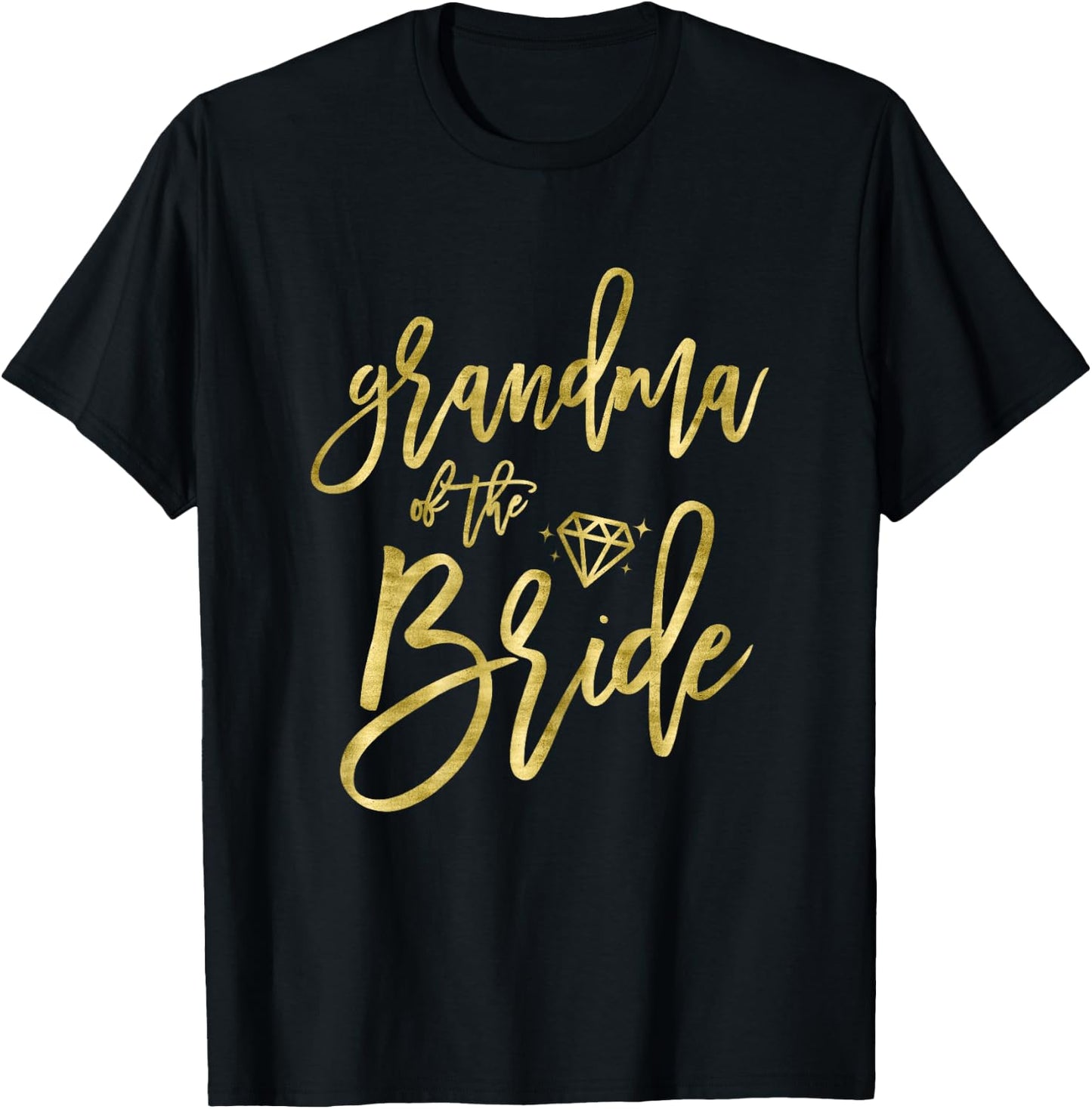 Bridal Party Shirts Grandma Of The Bride Dark Yellow Cute T-Shirt - T-Shirt | Black