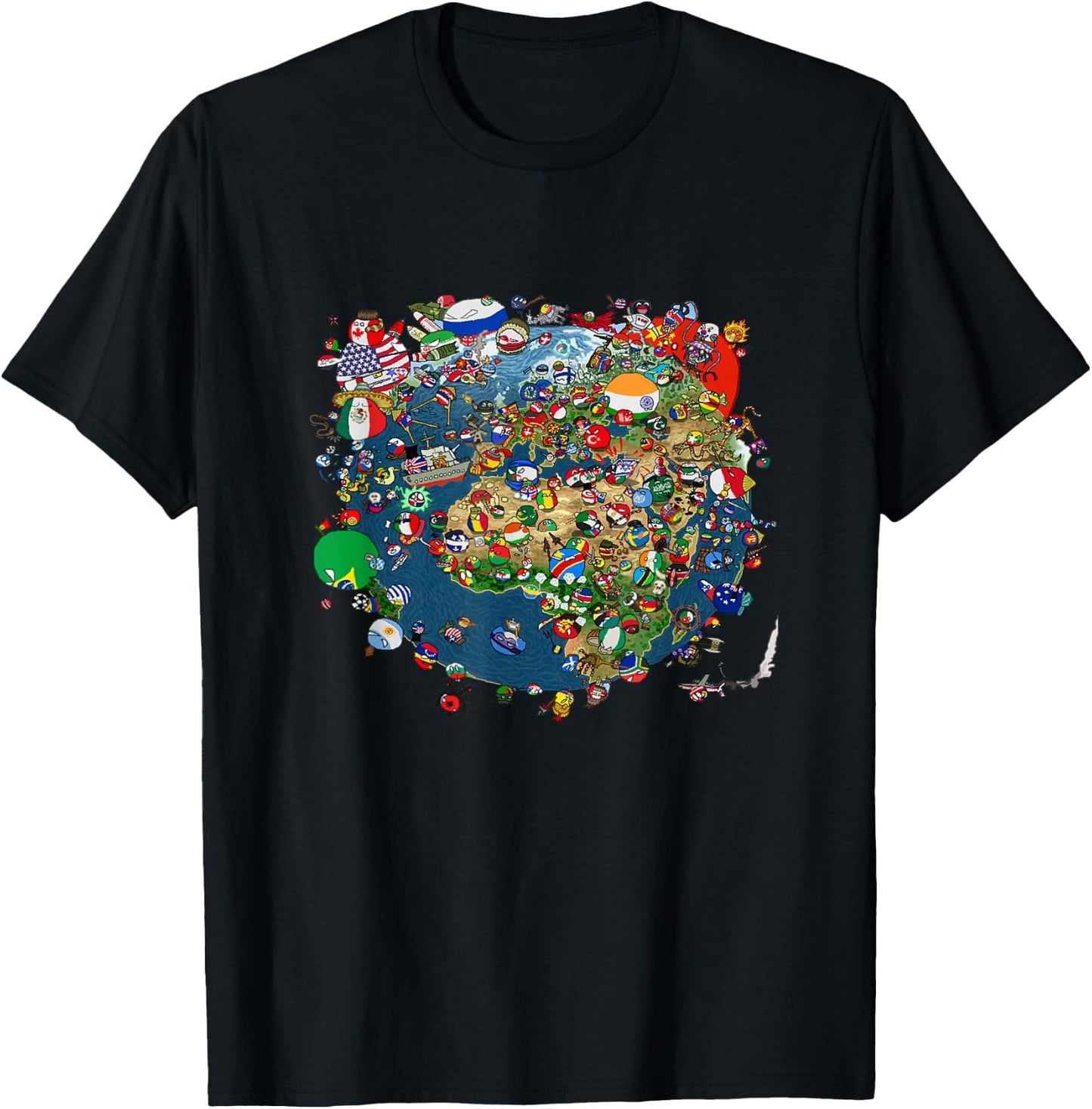 Polandball world T-Shirt - T-Shirt | Black