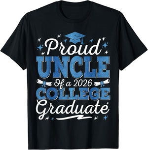 Proud Uncle of A 2026 College Graduate Graduation T-Shirt - T-Shirt | Black