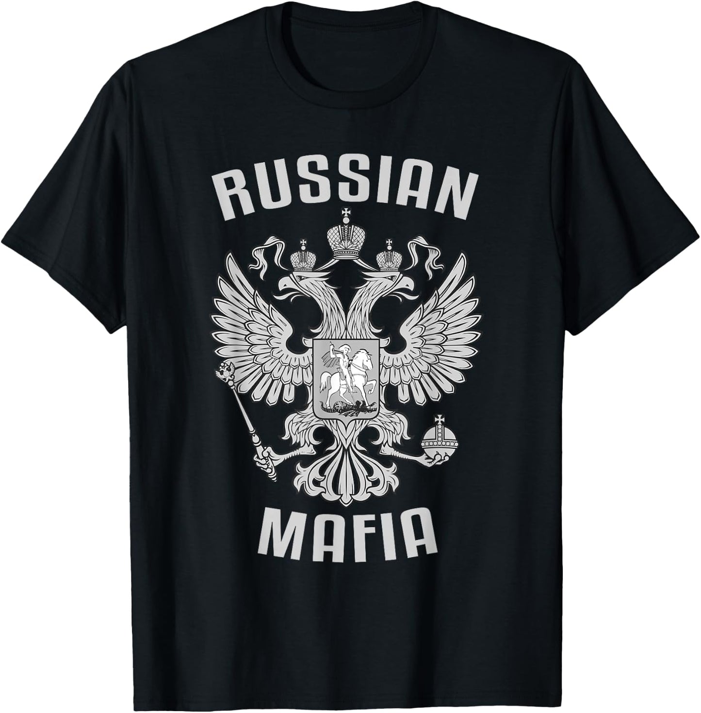 Russian Mafia Russia Eagle T-Shirt - T-Shirt | Black