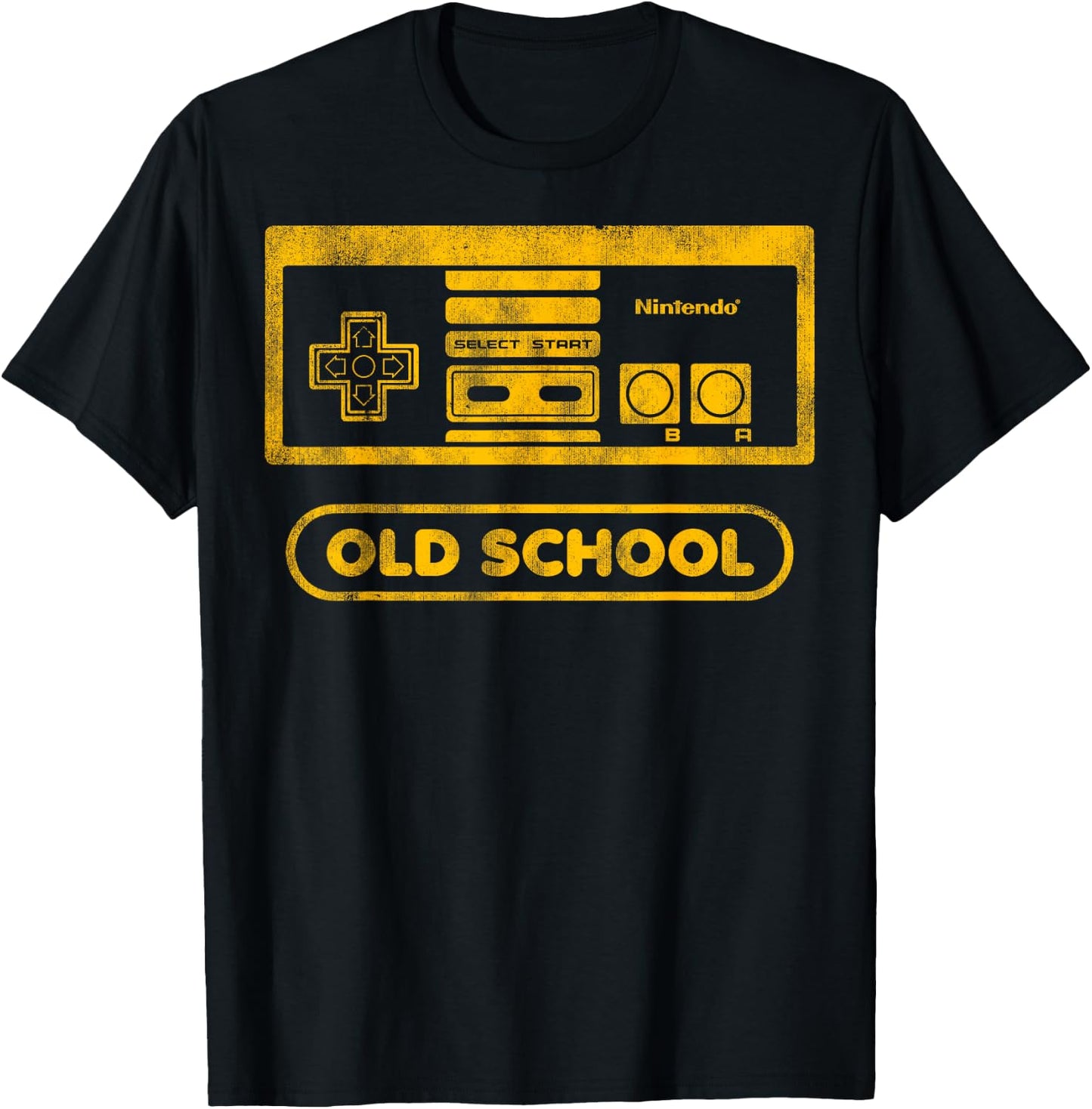 Nintendo NES Controller Old School Gold Graphic T-Shirt - T-Shirt | Black