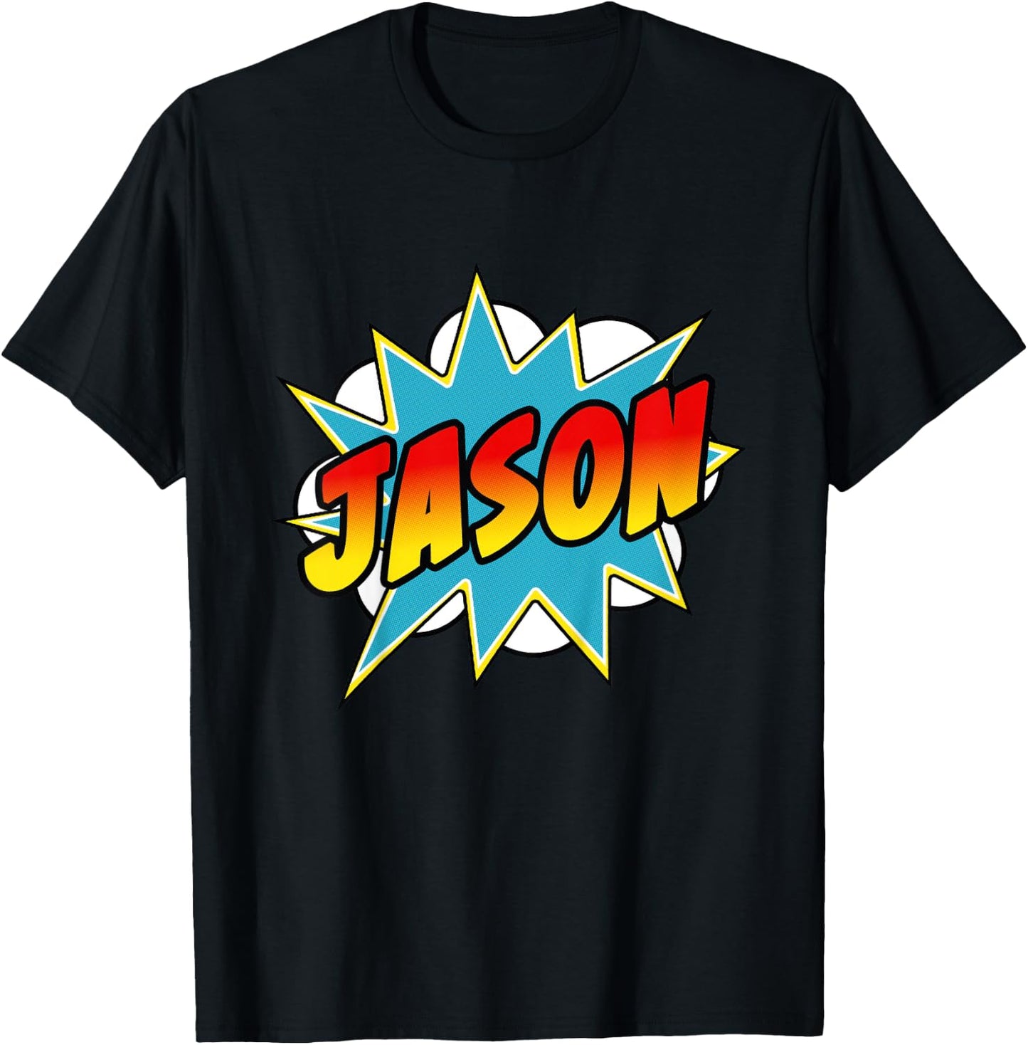 Kids Boys Jason Name Comic Book Superhero T-Shirt - T-Shirt | Black