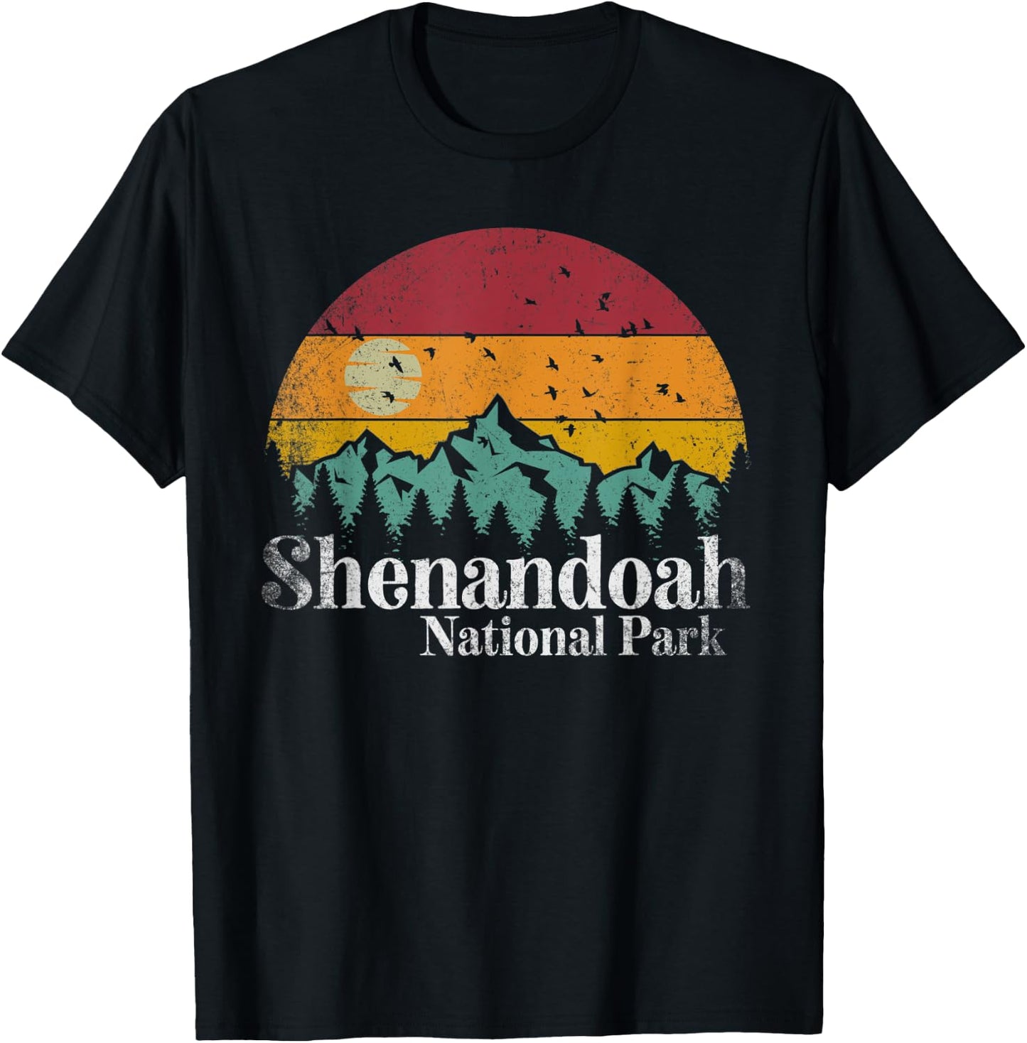 Shenandoah National Park Mountains Retro Style Vintage Gift T-Shirt - T-Shirt | Black