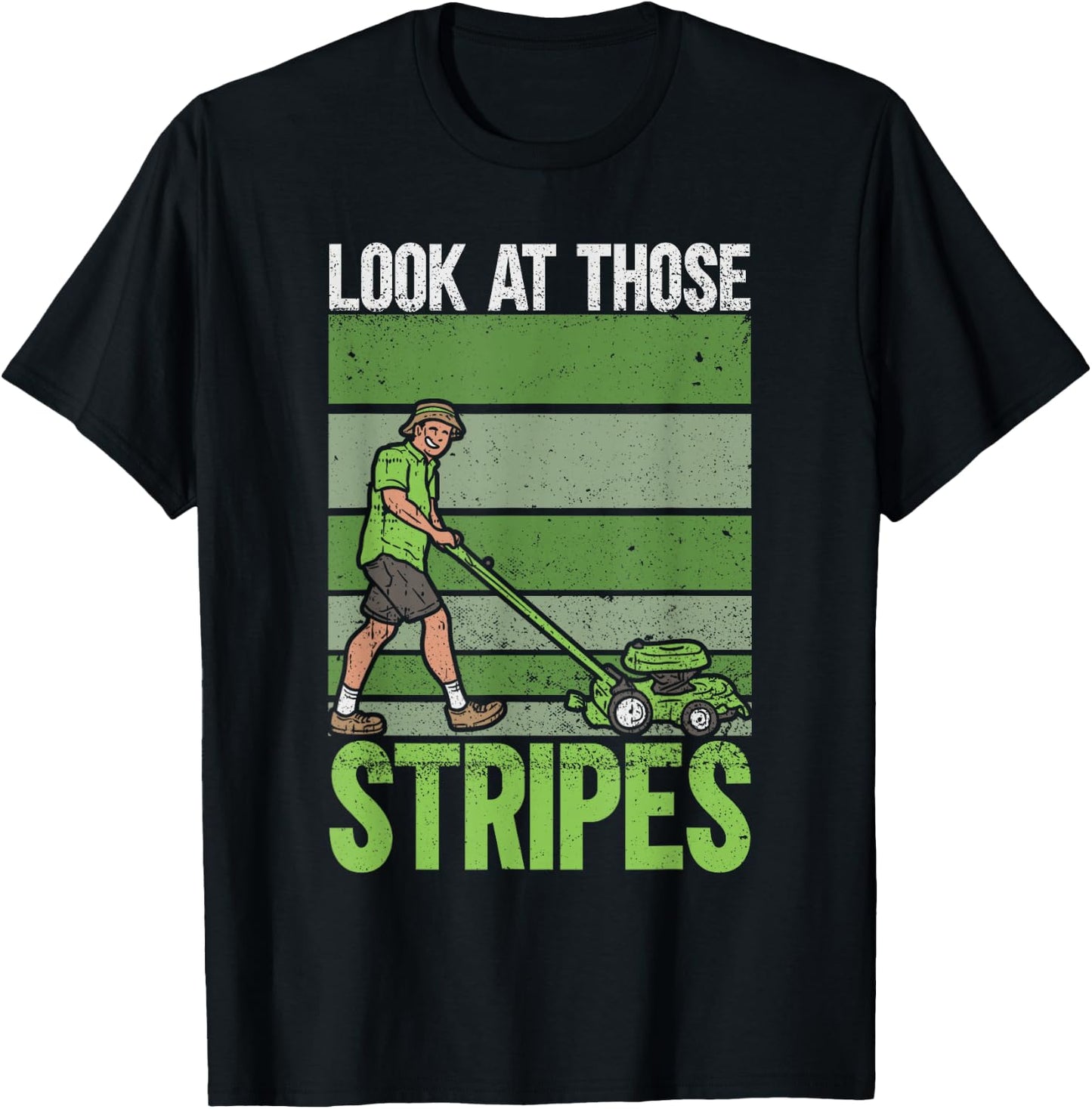 Look at Those Stripes - Lawn Mowing Funny Dad Lawn Mower Small T-Shirt - T-Shirt | Black