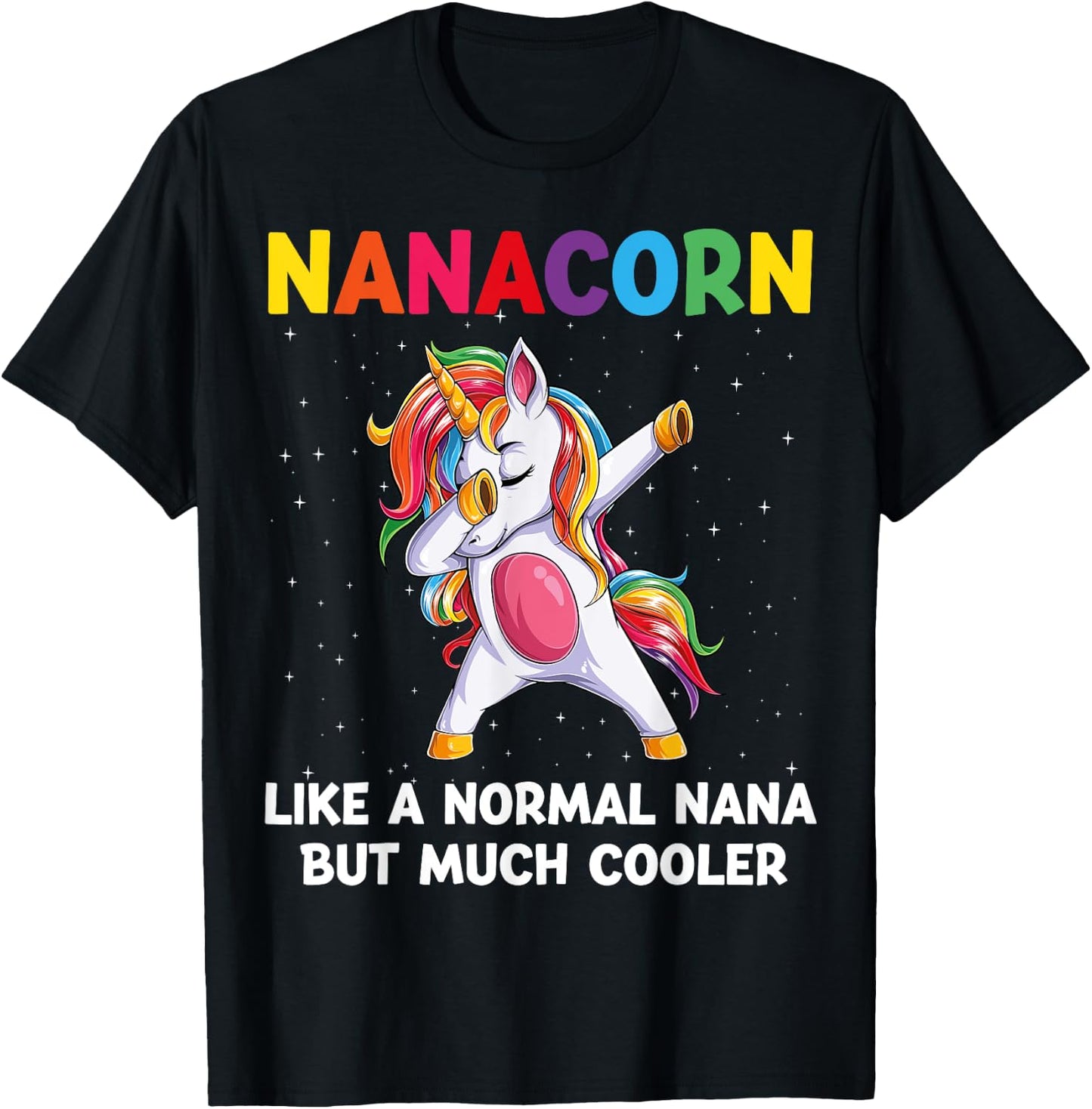 NanaCorn Nana Unicorn Birthday Family Matching Bday Party T-Shirt - T-Shirt | Black