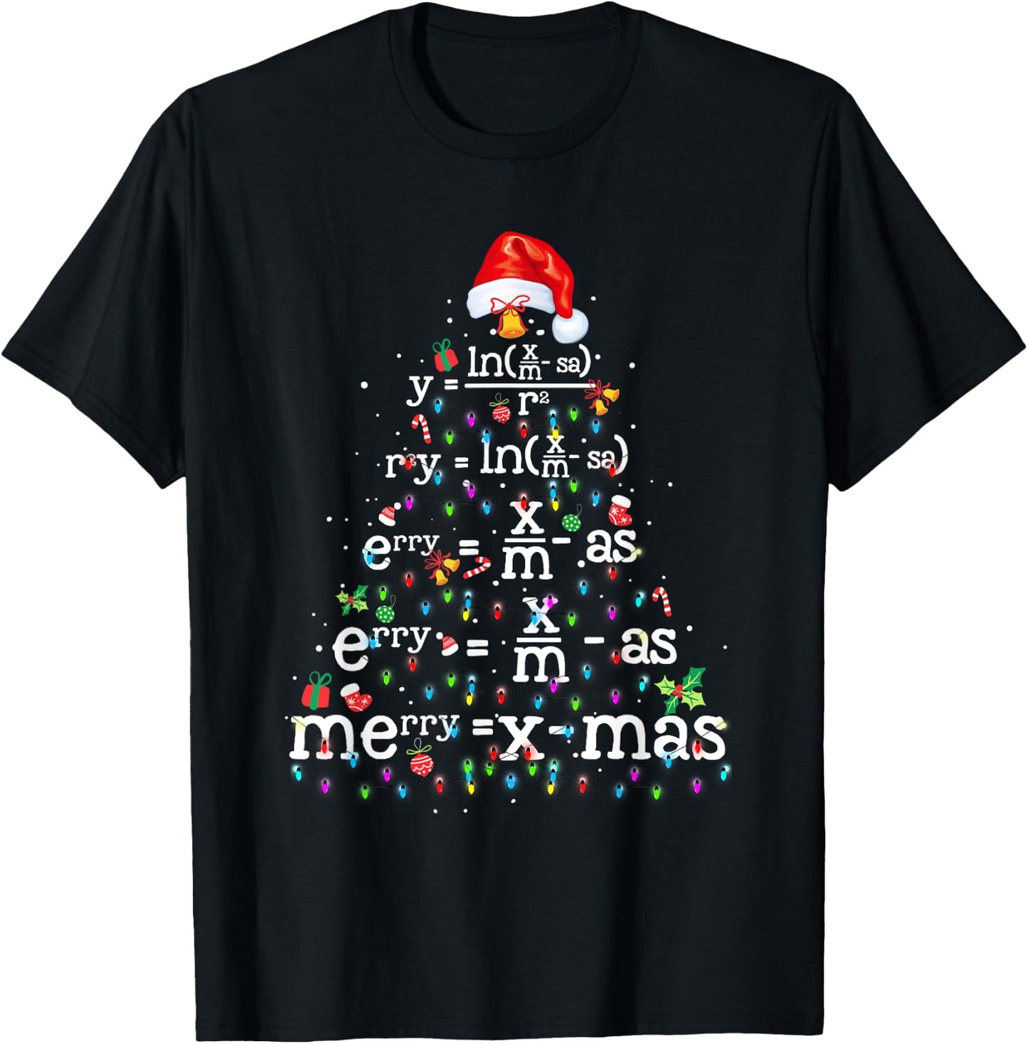Funny Christmas Xmas Clothing: Math Christmas Tree T-Shirt - T-Shirt | Black