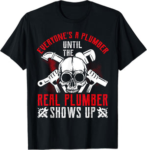 Funny Plumbing Graphic Design Plumber Dad Husband Men T-Shirt - T-Shirt | Black
