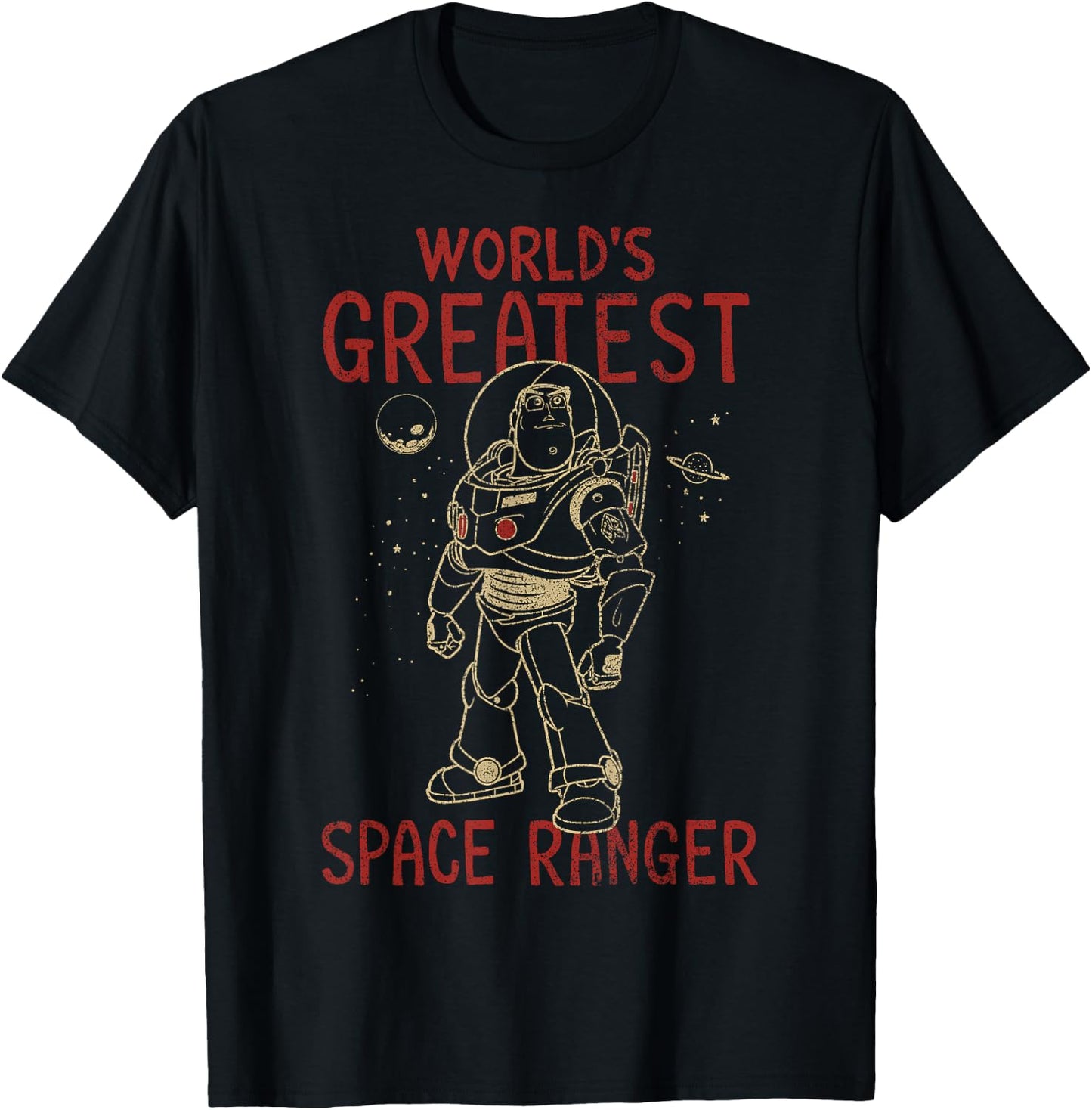 Disney Pixar Toy Story Buzz World's Greatest Space Ranger T-Shirt - T-Shirt | Black