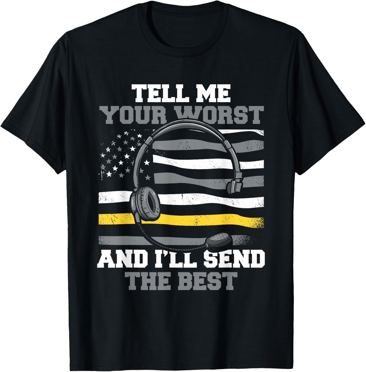 Emergency Call Us Flag Control Centre Emergency Service T-Shirt - T-Shirt | Black