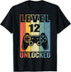 Level 12 Unlocked Shirt Funny Video Gamer 12th Birthday Gift T-Shirt - T-Shirt | Black