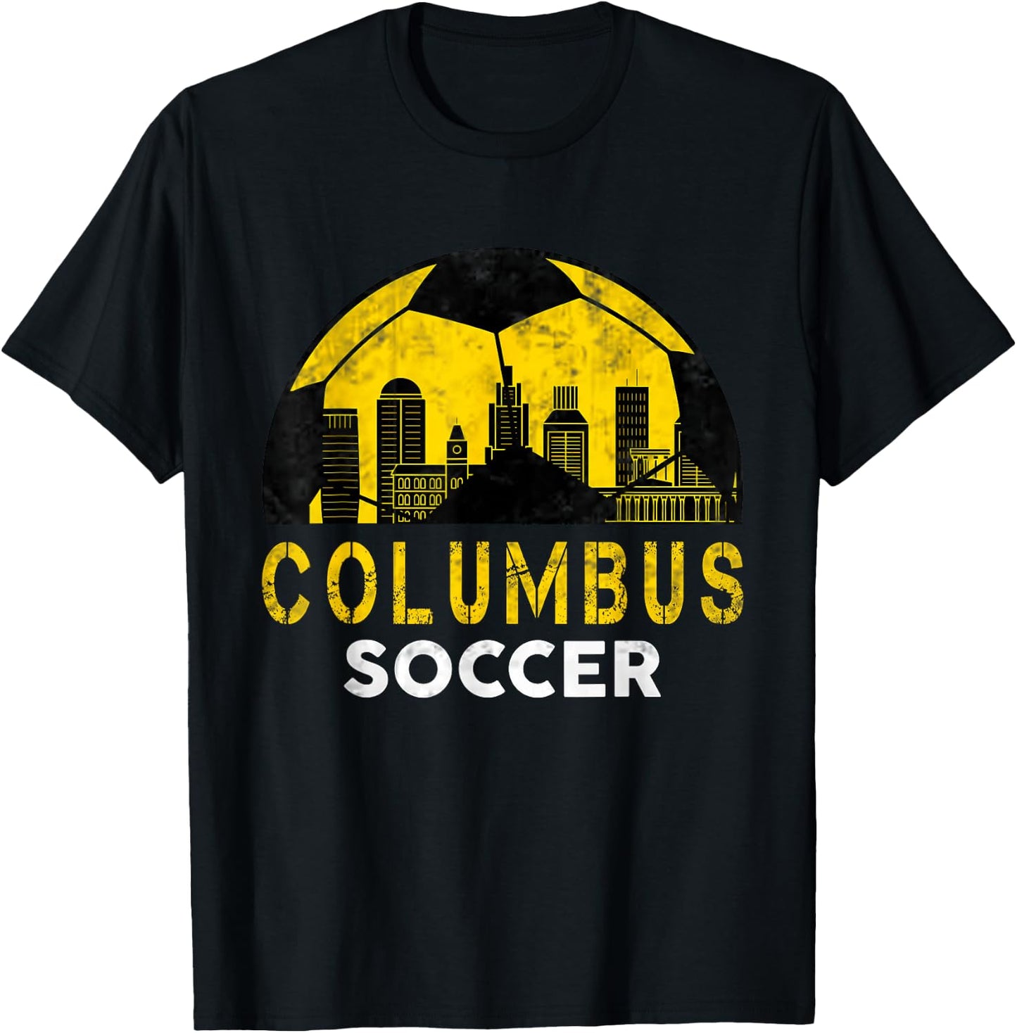 Retro Vintage Columbus City Soccer Football Sports Lover T-Shirt - T-Shirt | Black